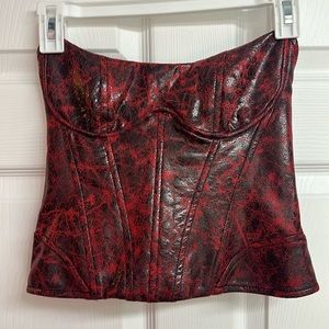 Bershka red and black top small